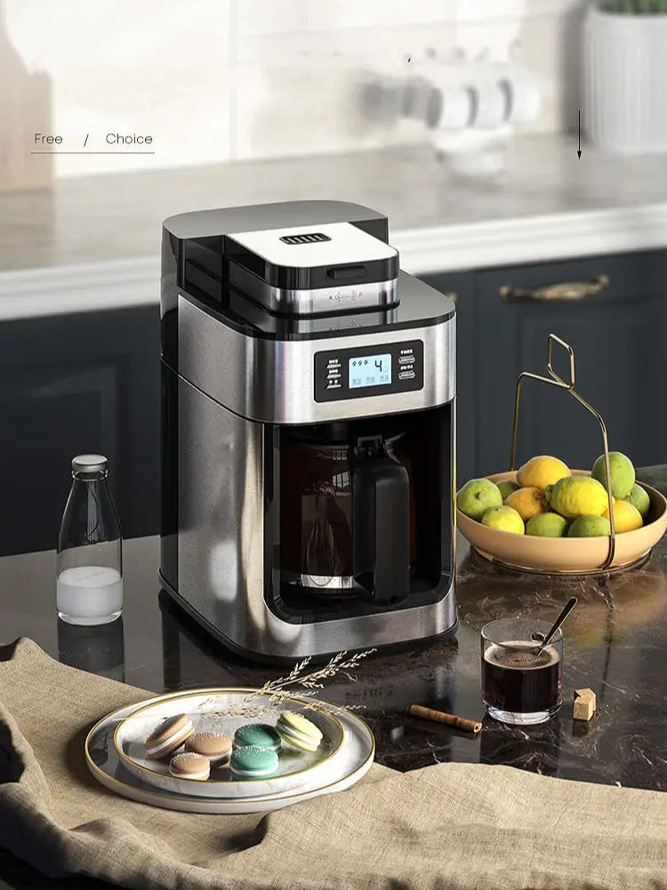 2 In1 Drip Coffee Machine Apply To Ground&Beans Home Appliances Dripping Coffee Maker With Digital Display&keep Warm