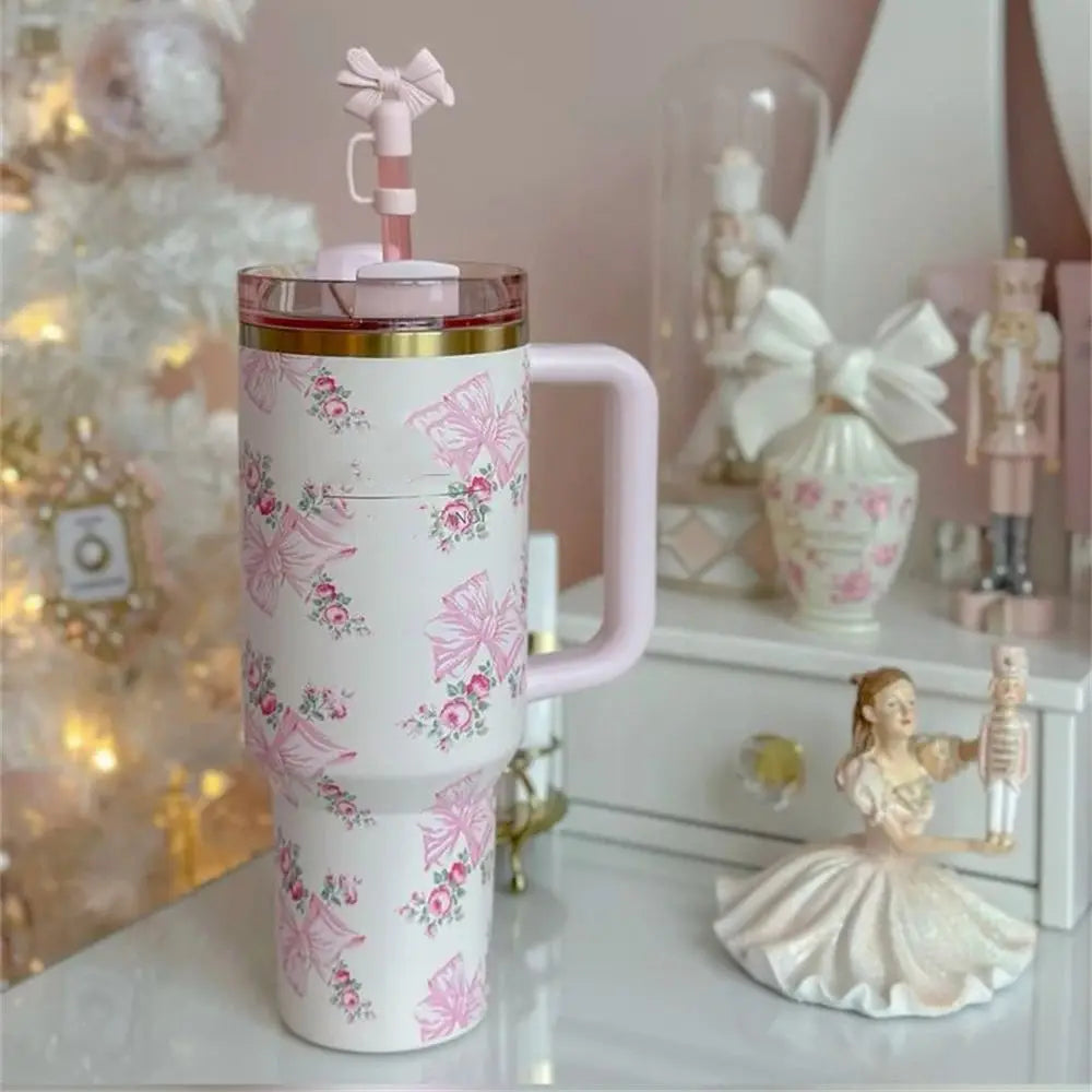 2025 Popular Tumblers With Handle Car Mugs Insulated Tumbler With Lids Straw Stainless Steel Coffee Tumbler Termos Cups