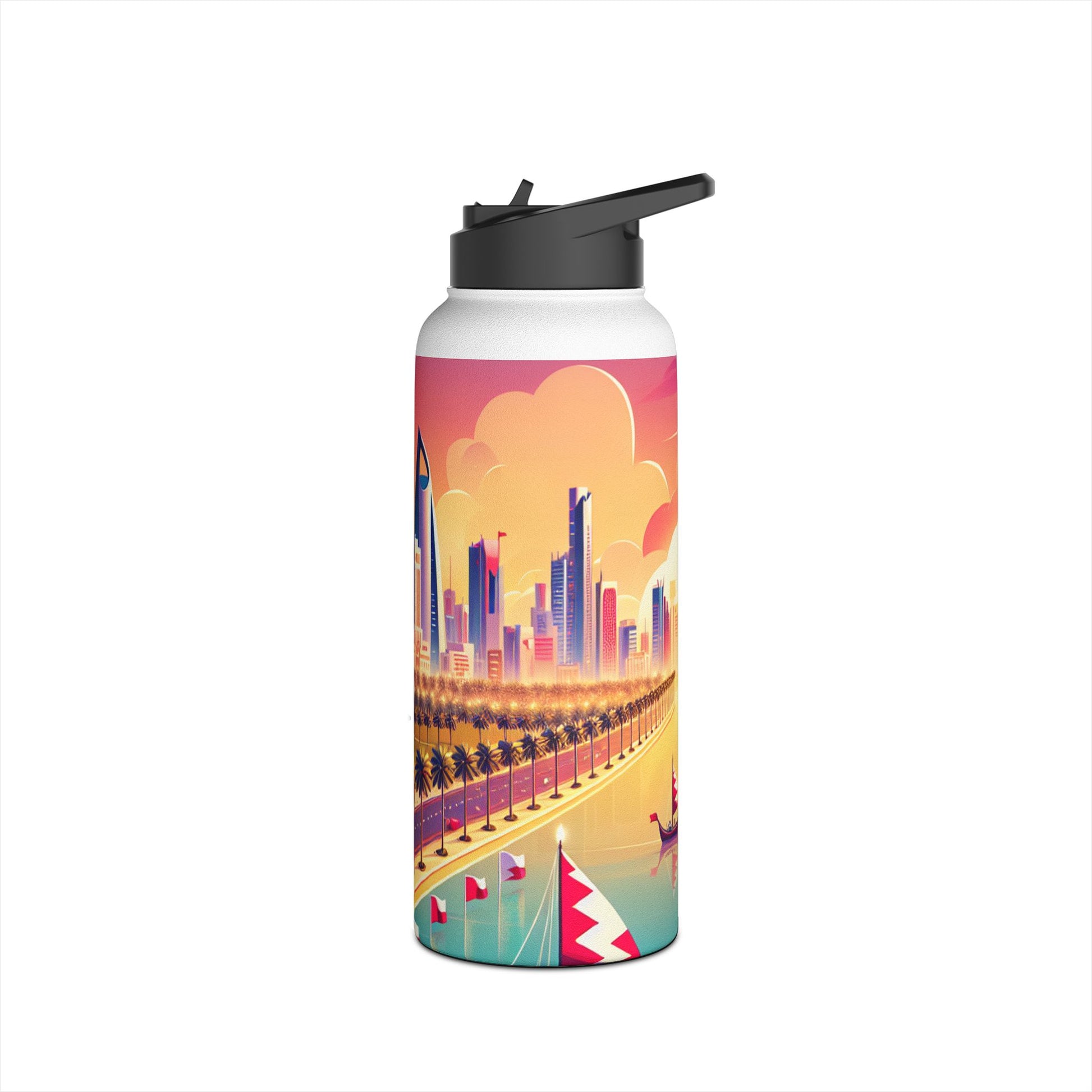 Stainless Steel Water Bottle, Standard Lid I LOVE BAHRAIN