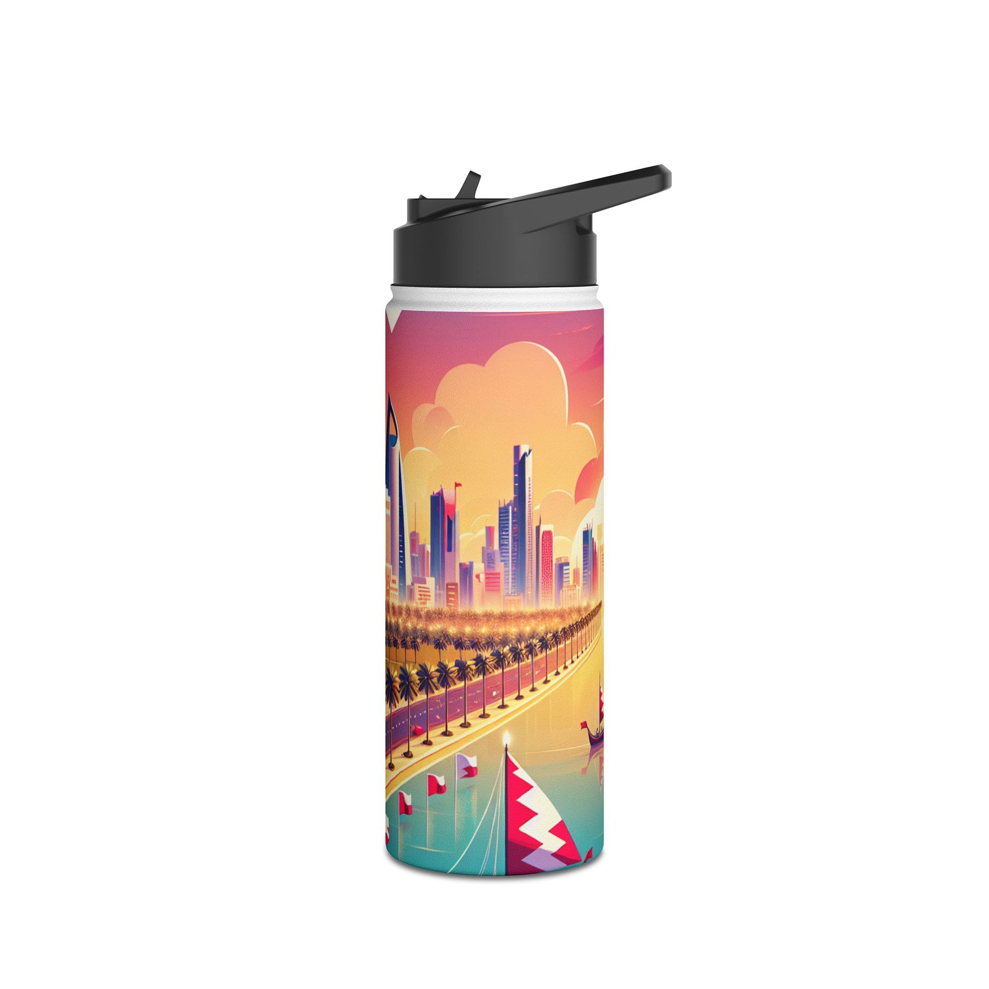 Stainless Steel Water Bottle, Standard Lid I LOVE BAHRAIN