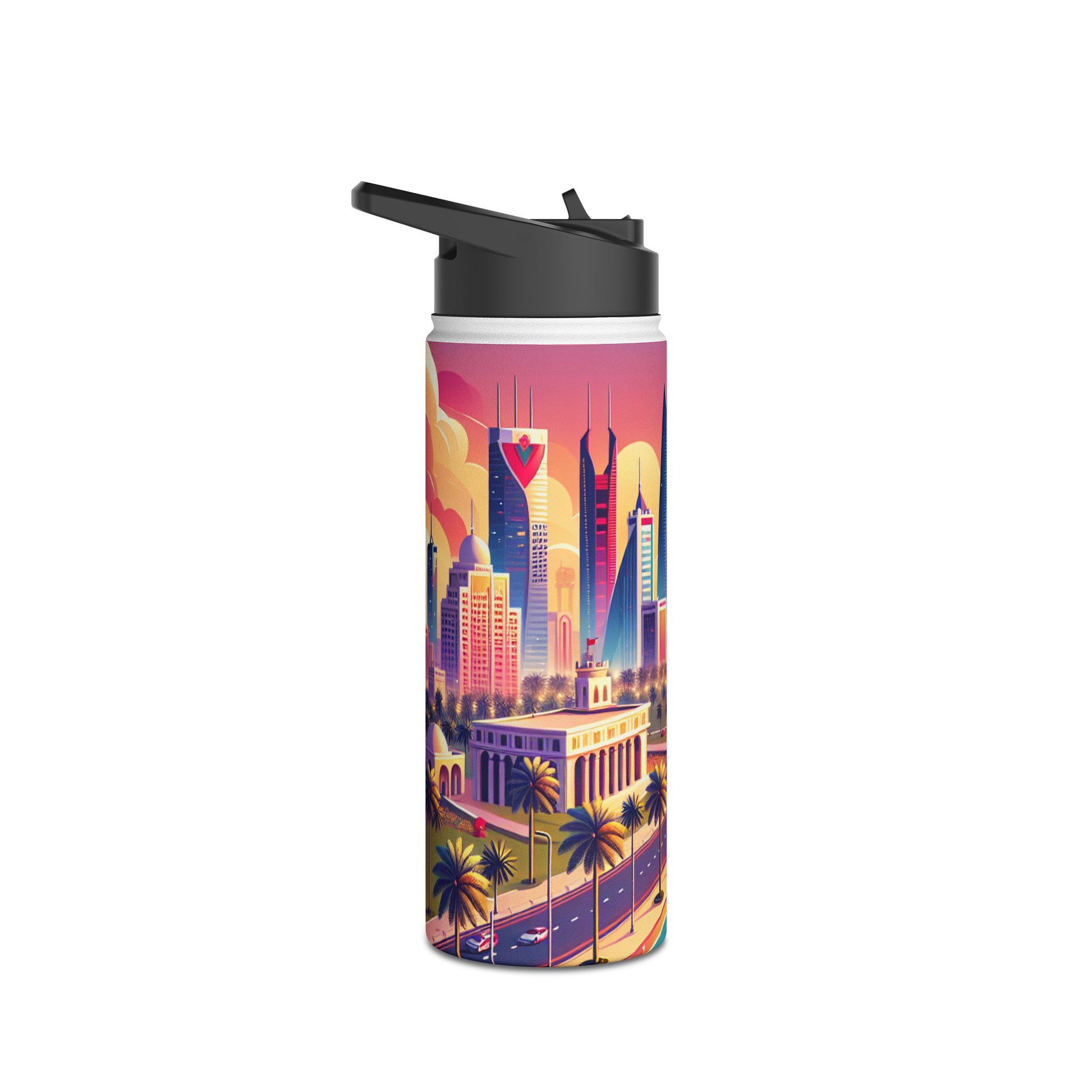 Stainless Steel Water Bottle, Standard Lid I LOVE BAHRAIN