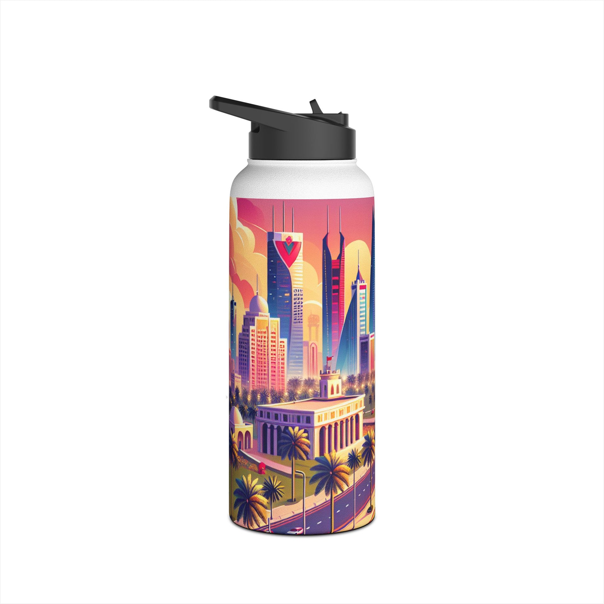 Stainless Steel Water Bottle, Standard Lid I LOVE BAHRAIN