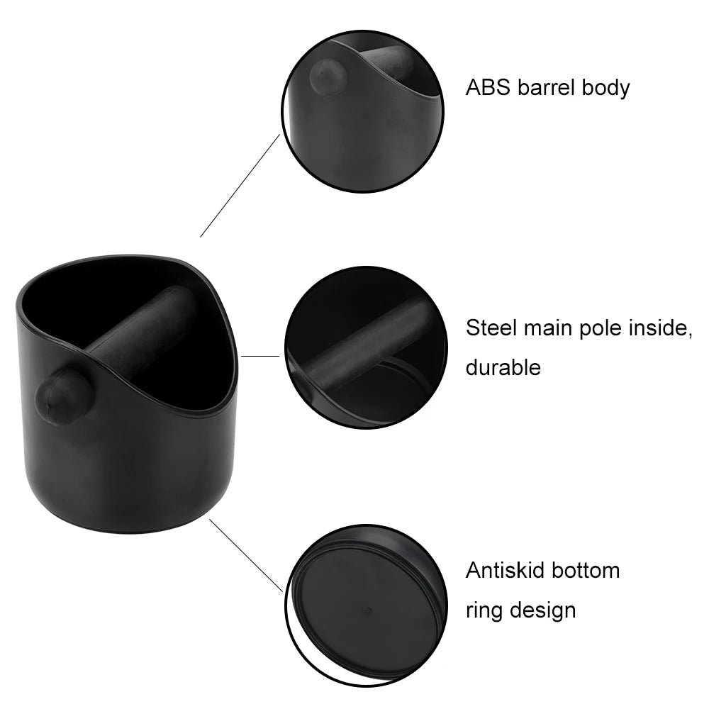 Cafe Accessories Anti Slip Coffee Grind Dump Bin Coffee Grind Knock Box Household Coffee Tools Espresso Grounds Container