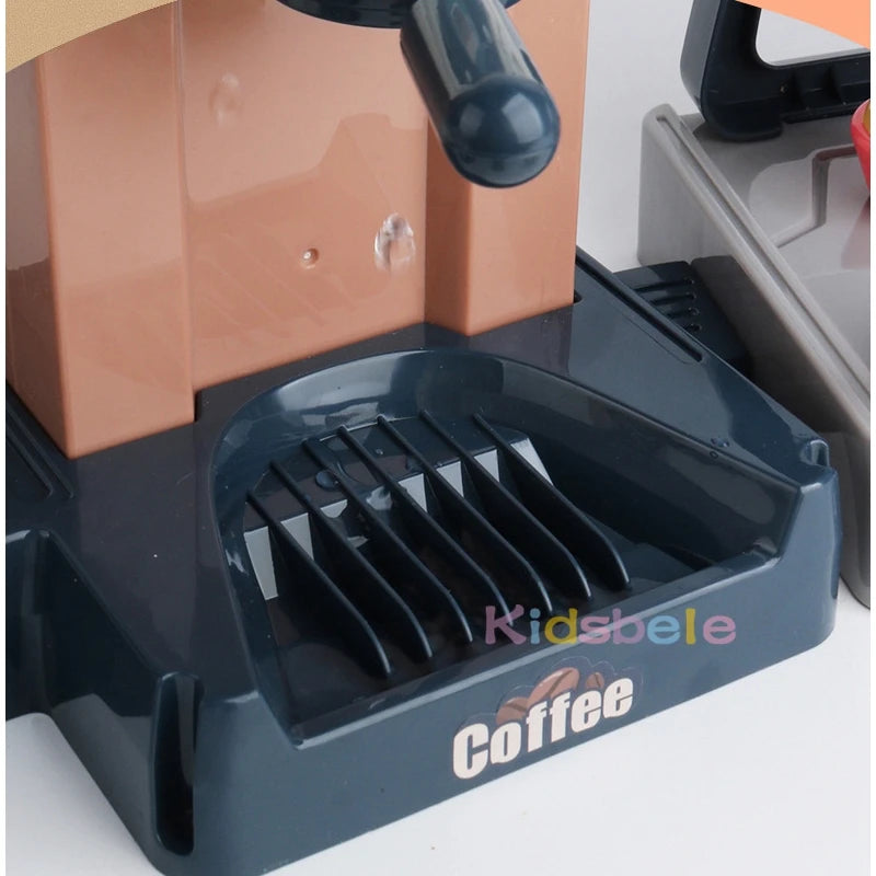 Coffee Machine Toy Set Kitchen Toys Simulation Food Bread Coffee Cake Pretend Play Shopping Cash Register Toys For Kids