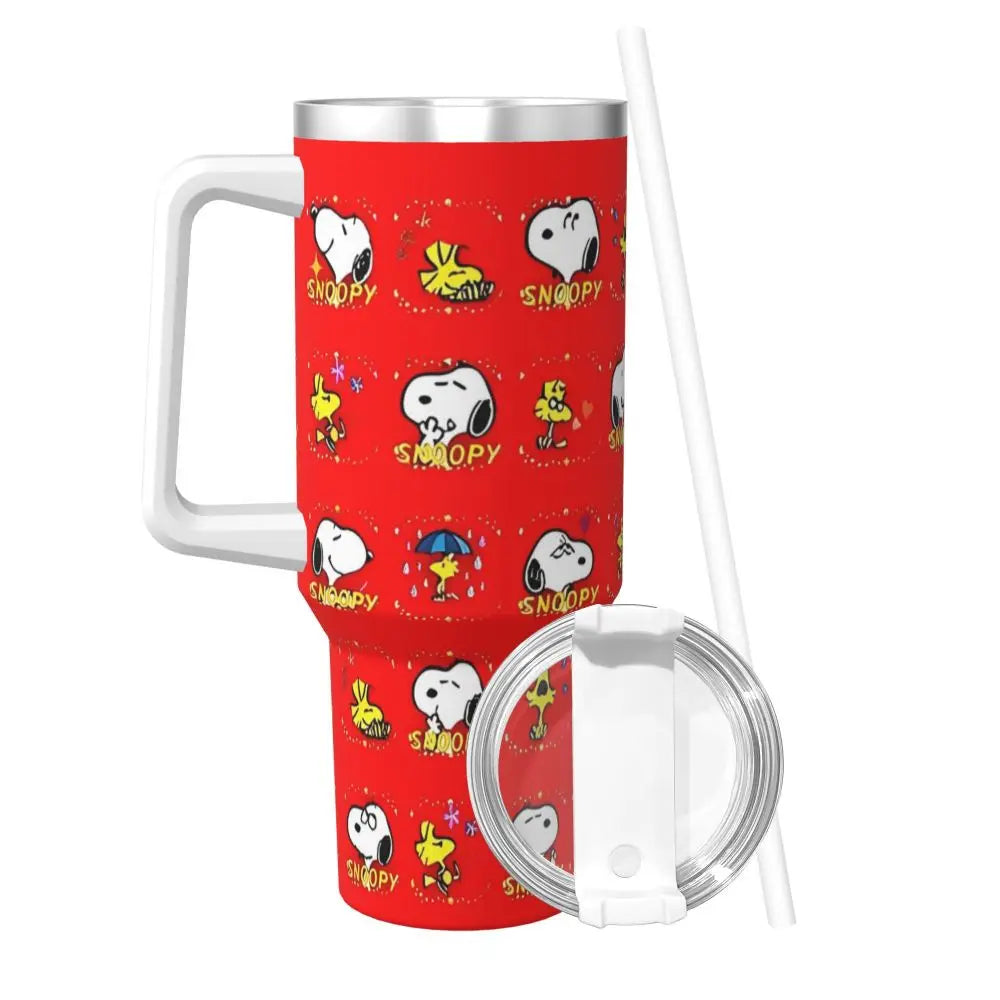 Tumbler Hot Drinks Water Bottle Portable Stainless Steel Coffee Mug A Peanuts Graphic Travel Mugs Cup