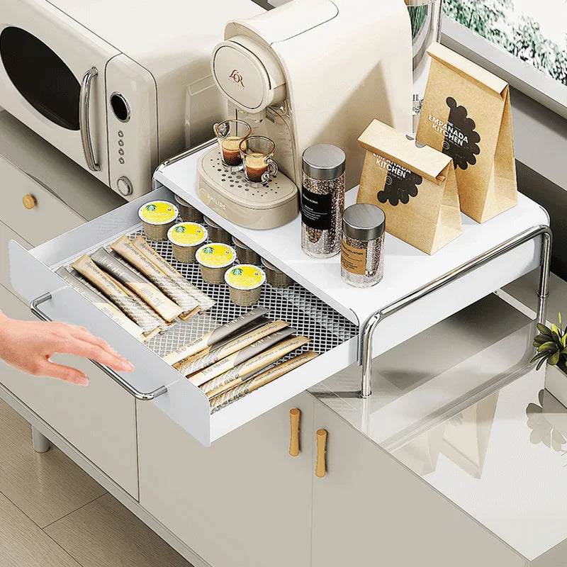 Coffee Organizer Coffee Machine Base Desktop Water Bar Countertop  Tea Bag Capsule Drawer Storage Shelf Cutlery Storage Cabinet