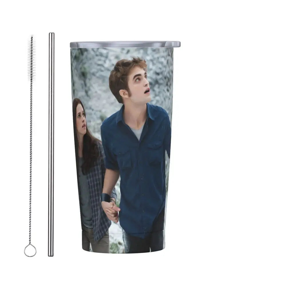 The Twilight Saga Movie Insulated Tumbler with Straws Stainless Steel Thermal Mug Outdoor Travel Thermos Bottle Cup