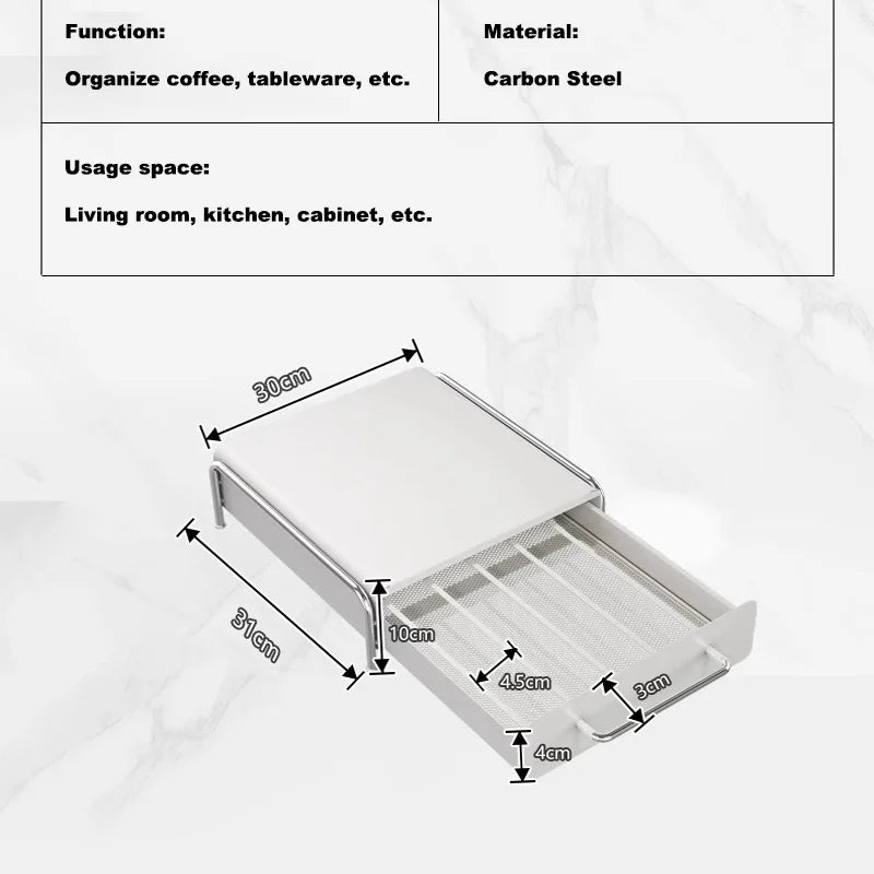 Coffee Organizer Coffee Machine Base Desktop Water Bar Countertop  Tea Bag Capsule Drawer Storage Shelf Cutlery Storage Cabinet