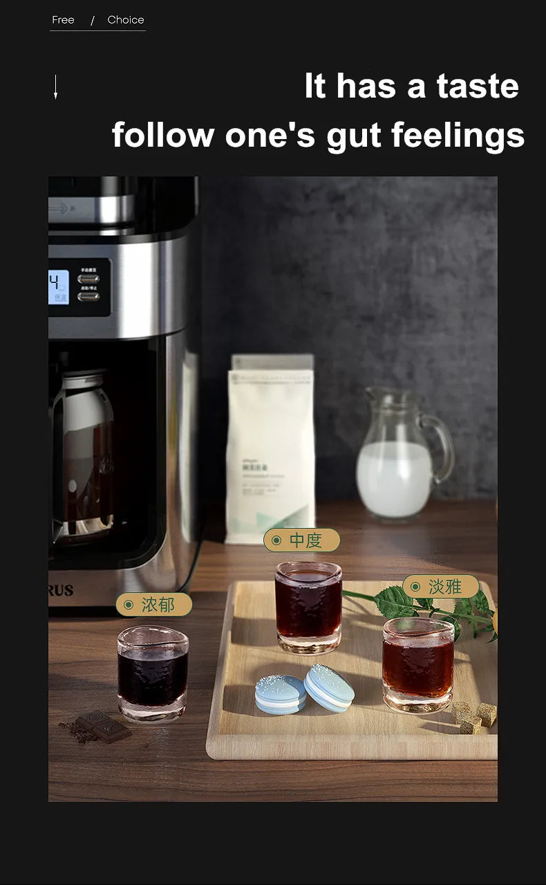 2 In1 Drip Coffee Machine Apply To Ground&Beans Home Appliances Dripping Coffee Maker With Digital Display&keep Warm