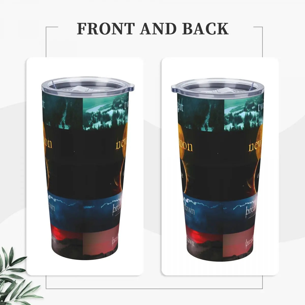 The Twilight Saga Movie Insulated Tumbler with Straws Stainless Steel Thermal Mug Outdoor Travel Thermos Bottle Cup