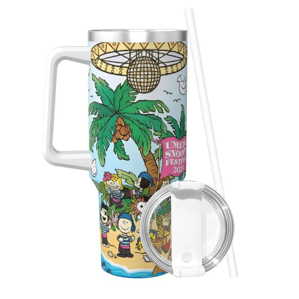 Tumbler Hot Drinks Water Bottle Portable Stainless Steel Coffee Mug A Peanuts Graphic Travel Mugs Cup