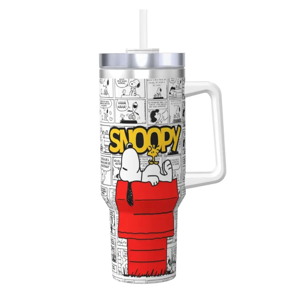 Tumbler Hot Drinks Water Bottle Portable Stainless Steel Coffee Mug A Peanuts Graphic Travel Mugs Cup