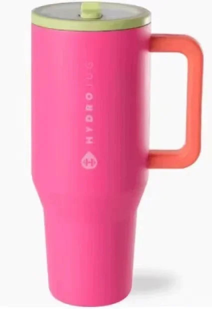 Tumbler Thermos with Handle and Simple Flip-top Straw Car Cup Holder Portable Leak-proof Vacuum Water Bottle 32 Oz