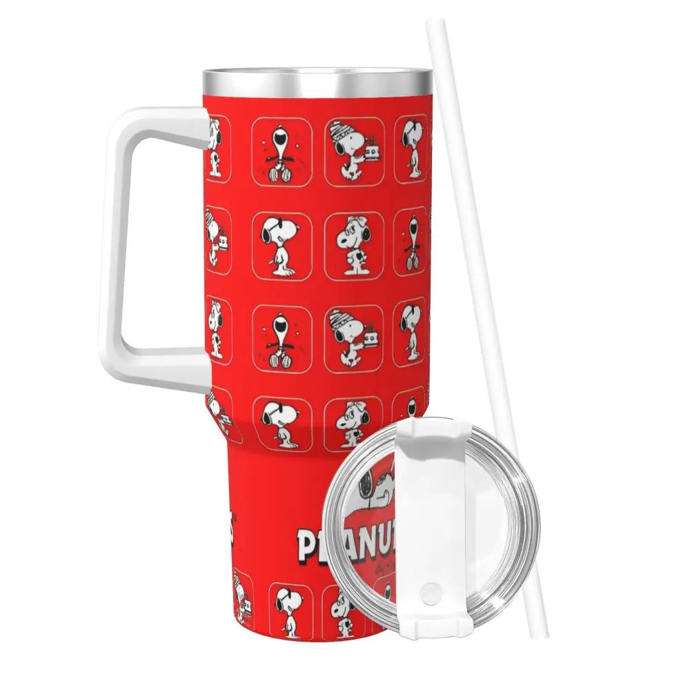 Tumbler Hot Drinks Water Bottle Portable Stainless Steel Coffee Mug A Peanuts Graphic Travel Mugs Cup