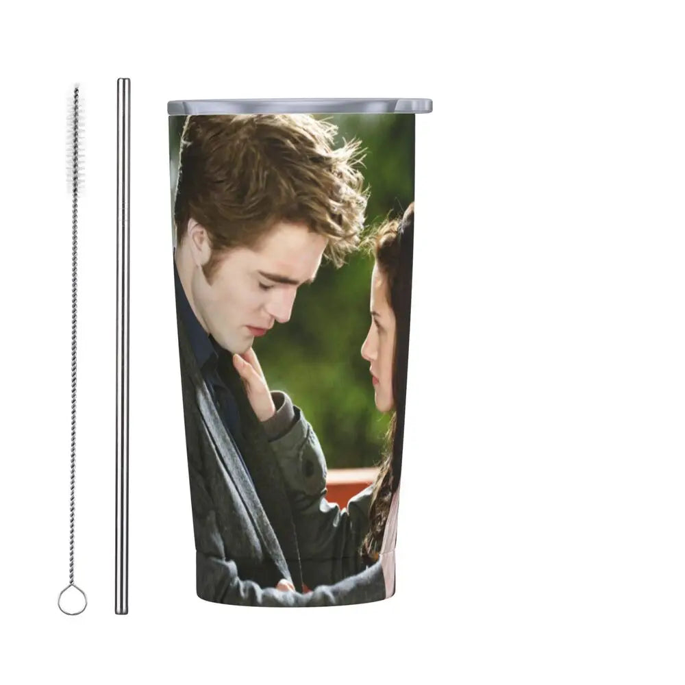 The Twilight Saga Movie Insulated Tumbler with Straws Stainless Steel Thermal Mug Outdoor Travel Thermos Bottle Cup