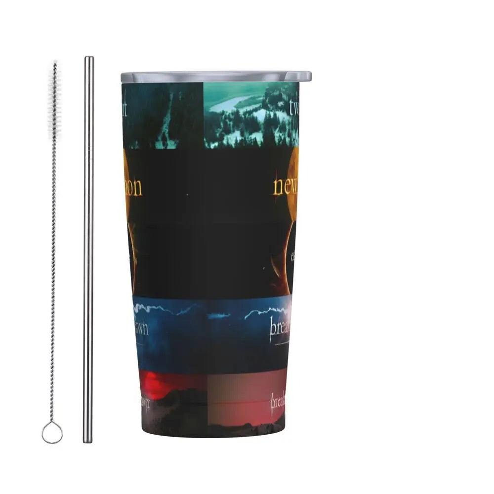 The Twilight Saga Movie Insulated Tumbler with Straws Stainless Steel Thermal Mug Outdoor Travel Thermos Bottle Cup