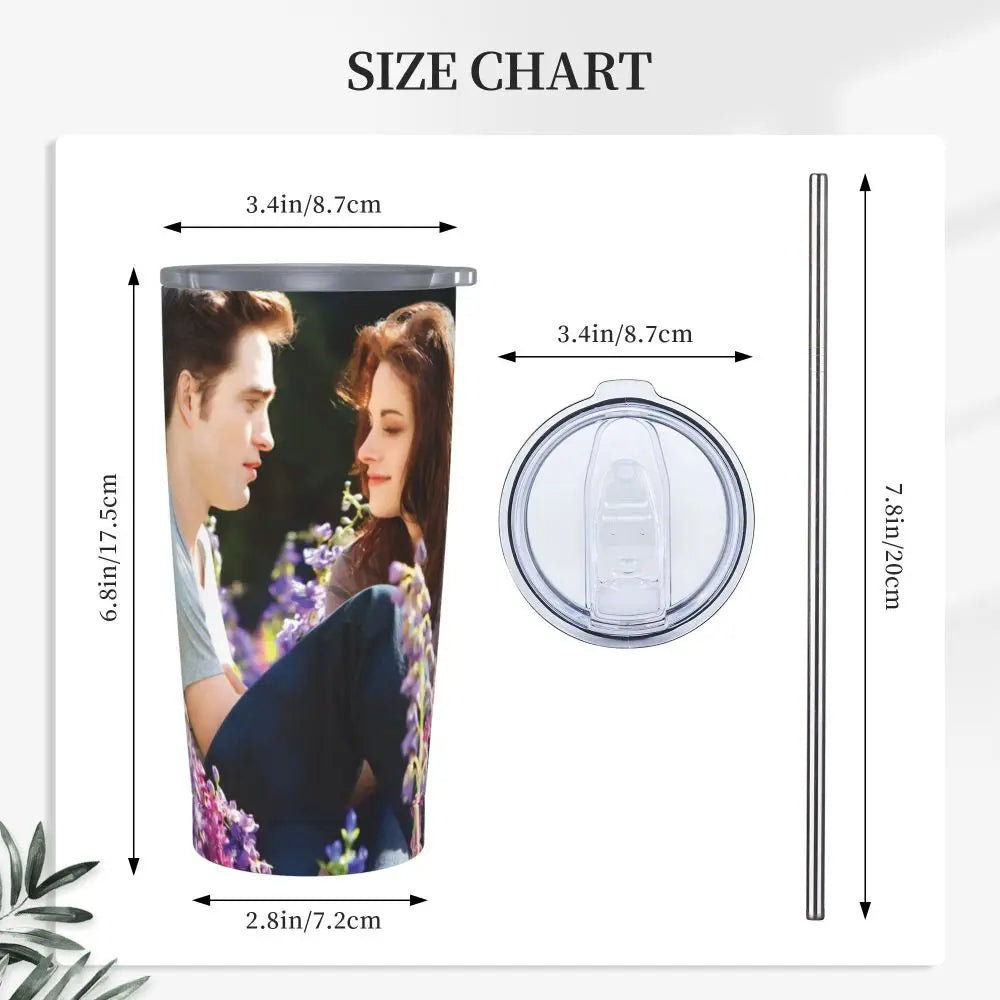 The Twilight Saga Movie Insulated Tumbler with Straws Stainless Steel Thermal Mug Outdoor Travel Thermos Bottle Cup