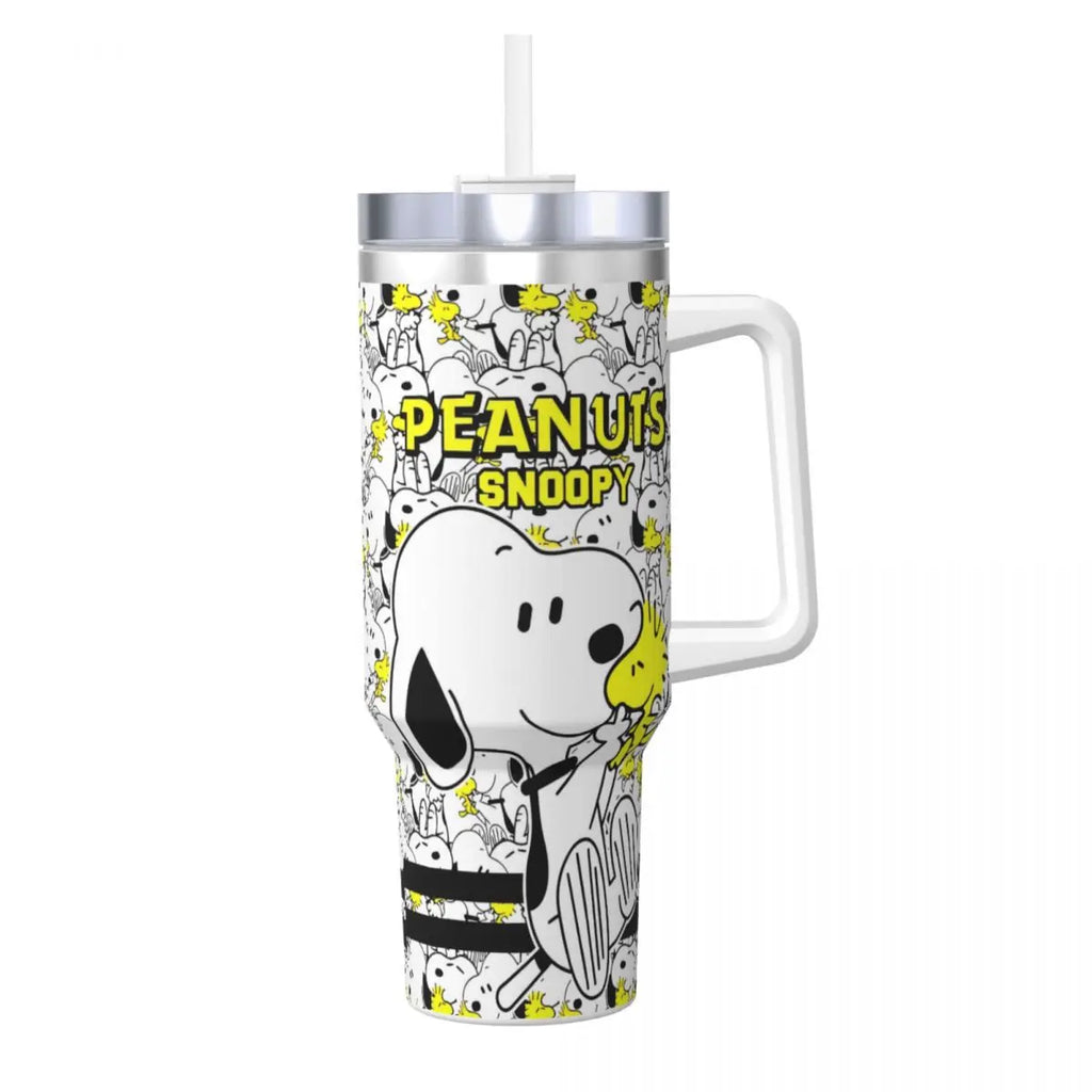 Tumbler Hot Drinks Water Bottle Portable Stainless Steel Coffee Mug A Peanuts Graphic Travel Mugs Cup