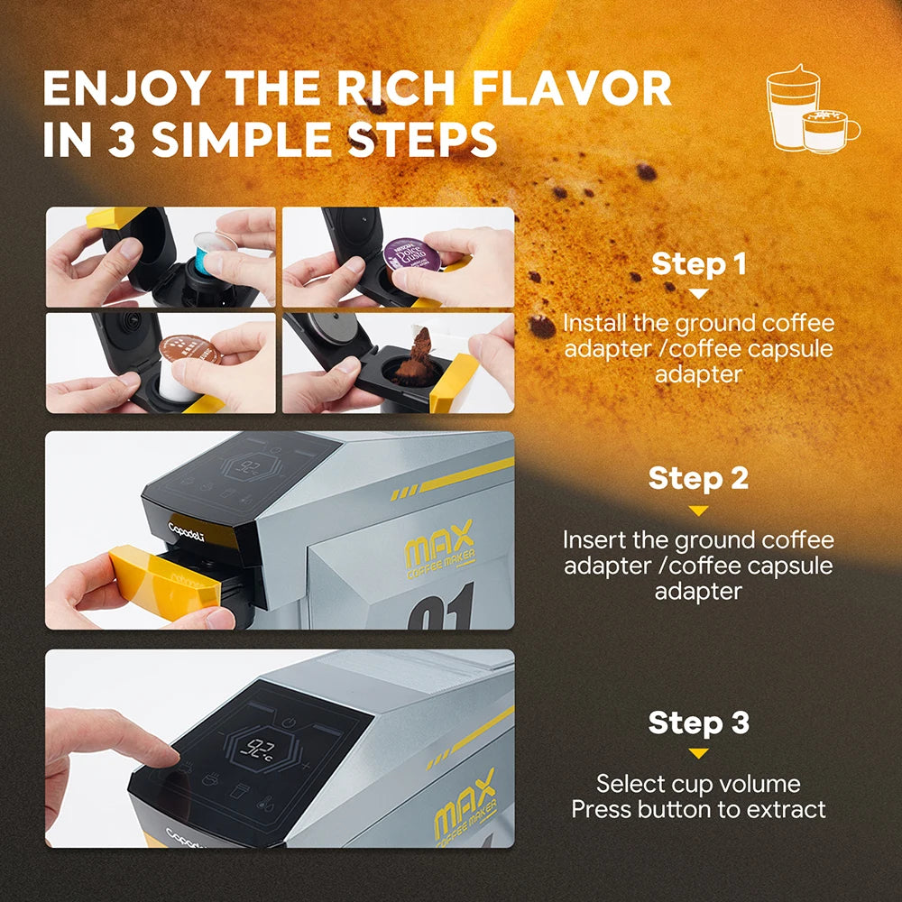 multi capsule espresso machine 19Bar Coffee machine 4IN1  Pod coffee machine DG NS k-cup Powder