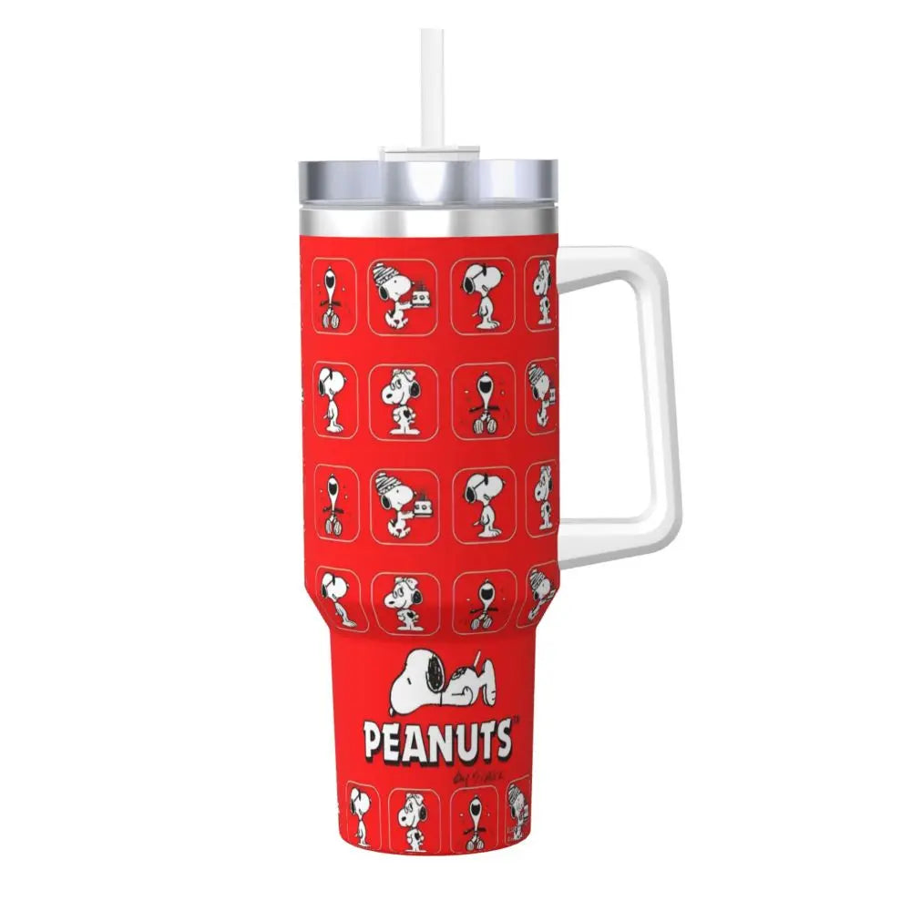 Tumbler Hot Drinks Water Bottle Portable Stainless Steel Coffee Mug A Peanuts Graphic Travel Mugs Cup
