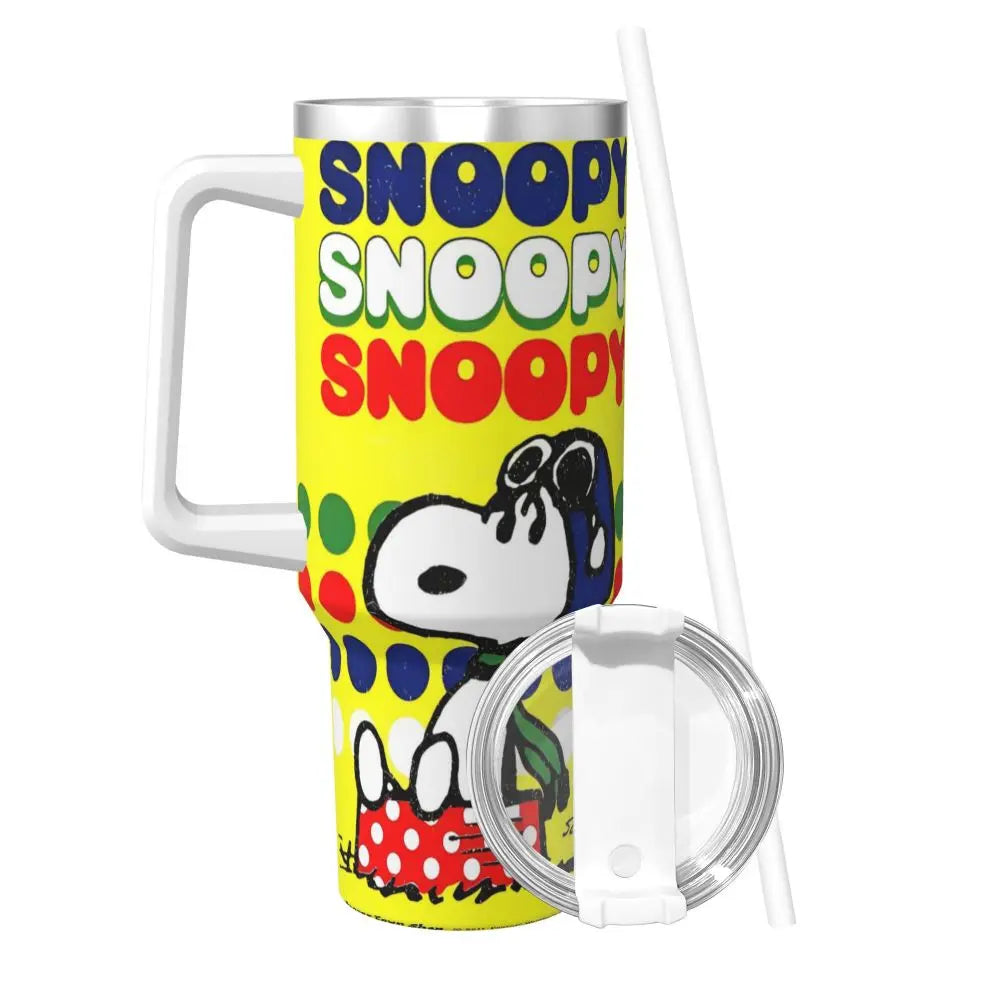 Tumbler Hot Drinks Water Bottle Portable Stainless Steel Coffee Mug A Peanuts Graphic Travel Mugs Cup