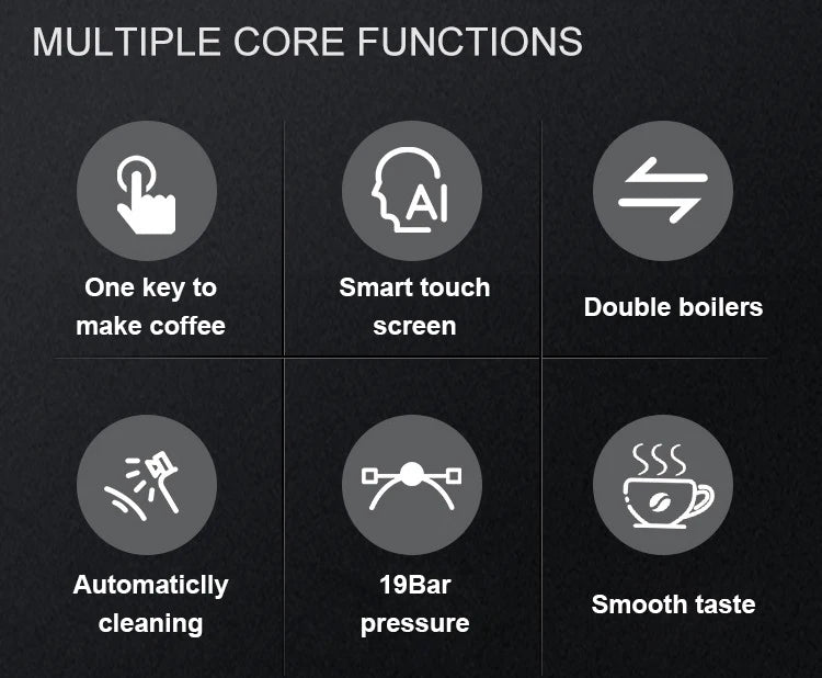 Kitchen Cappuccino Kapuchinator Machine Milk Foam Bubble Frother Automatic Italian Espresso Cafe Maker With Coffee Beans Grinder