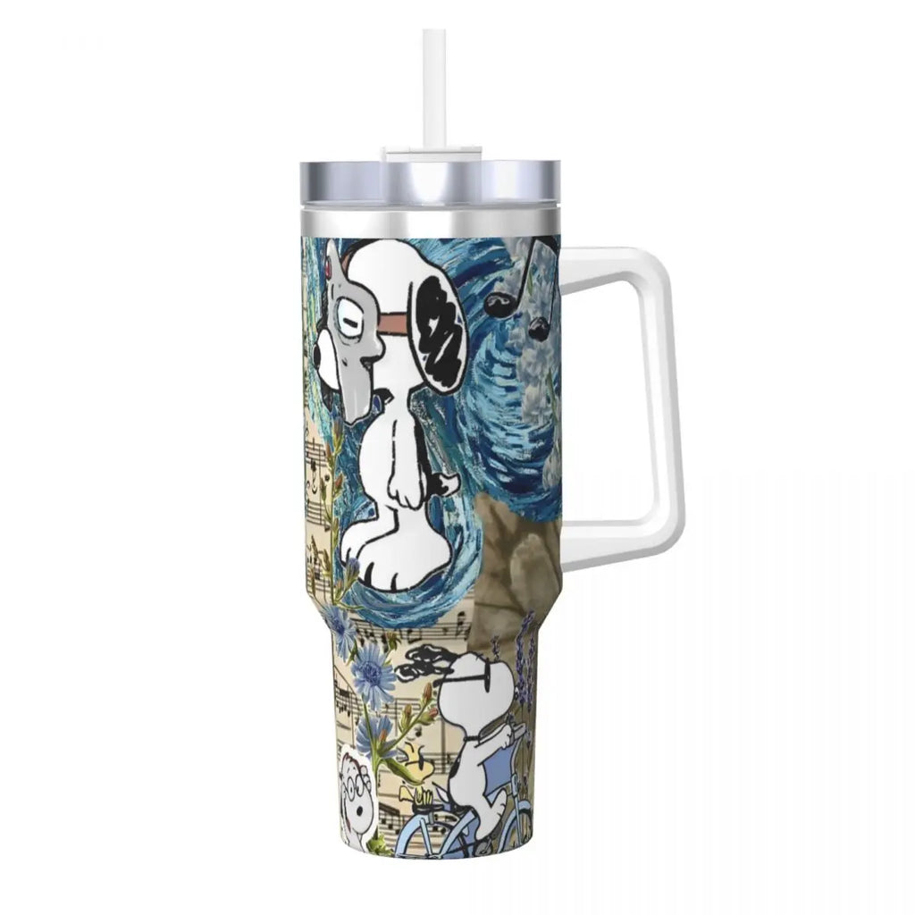 Tumbler Hot Drinks Water Bottle Portable Stainless Steel Coffee Mug A Peanuts Graphic Travel Mugs Cup