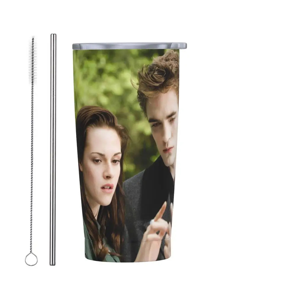 The Twilight Saga Movie Insulated Tumbler with Straws Stainless Steel Thermal Mug Outdoor Travel Thermos Bottle Cup