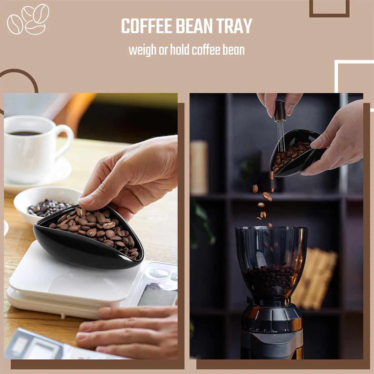 Coffee Bean Dosing Cup Set, Ceramic Coffee Bean Dosing Tray & Spray Bottle and Espresso Coffee Stirrer Tool, Coffee Accessories