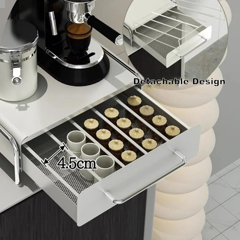 Coffee Organizer Coffee Machine Base Desktop Water Bar Countertop  Tea Bag Capsule Drawer Storage Shelf Cutlery Storage Cabinet