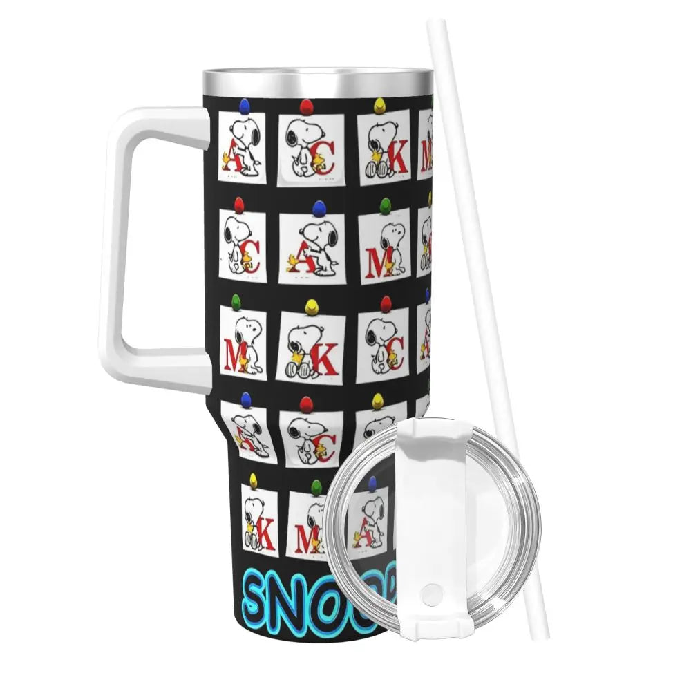 Tumbler Hot Drinks Water Bottle Portable Stainless Steel Coffee Mug A Peanuts Graphic Travel Mugs Cup