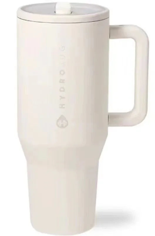 Tumbler Thermos with Handle and Simple Flip-top Straw Car Cup Holder Portable Leak-proof Vacuum Water Bottle 32 Oz