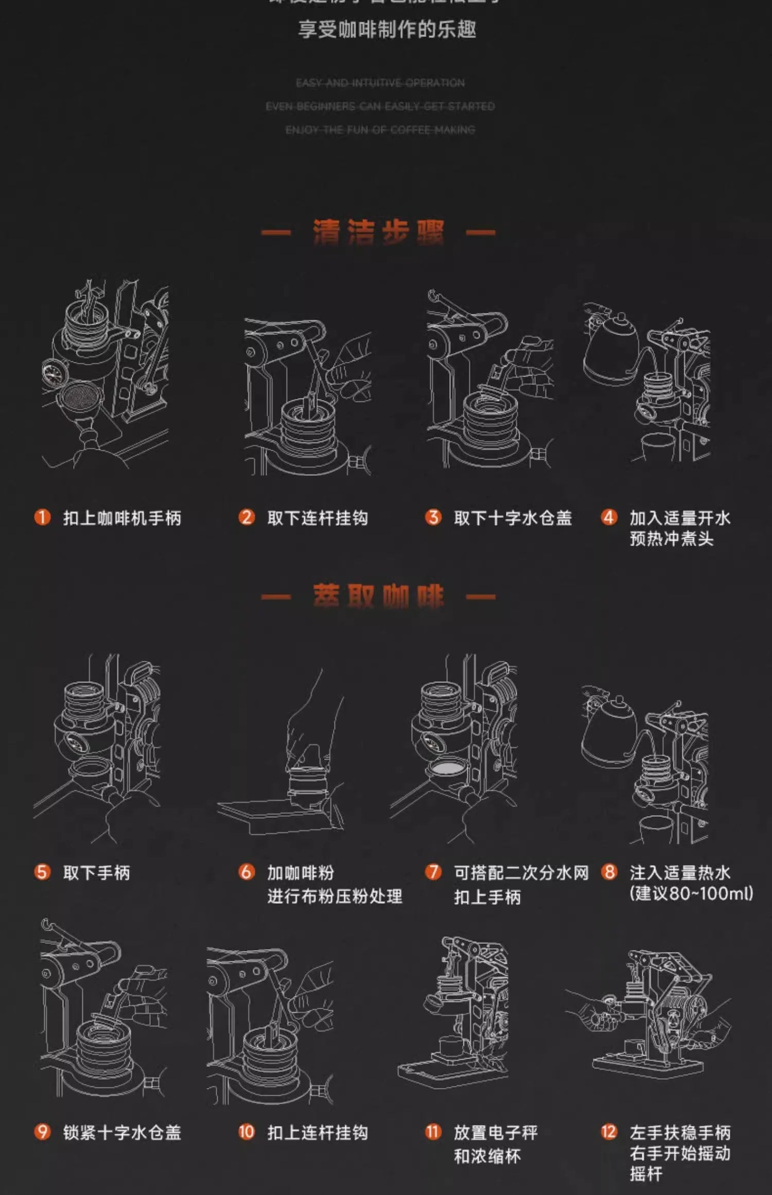 Semi-automatic E61 Mach Coffee Machine Fully Mechanical Concentration Pressure Transformation Extraction 58mm