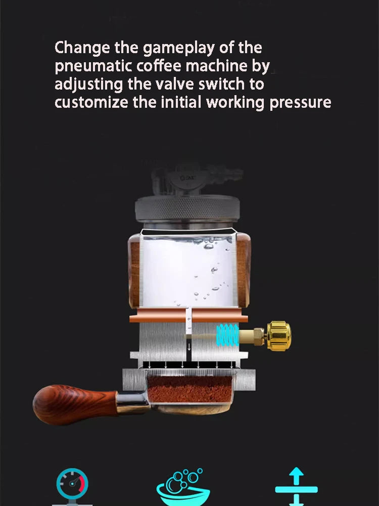 ITOP Pneumatic Coffee Machine 58mm Camping Espresso Coffee Maker With Flow Control Value Pre-brewing Function