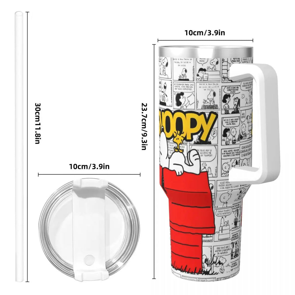 Tumbler Hot Drinks Water Bottle Portable Stainless Steel Coffee Mug A Peanuts Graphic Travel Mugs Cup