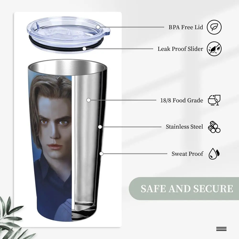 The Twilight Saga Movie Insulated Tumbler with Straws Stainless Steel Thermal Mug Outdoor Travel Thermos Bottle Cup