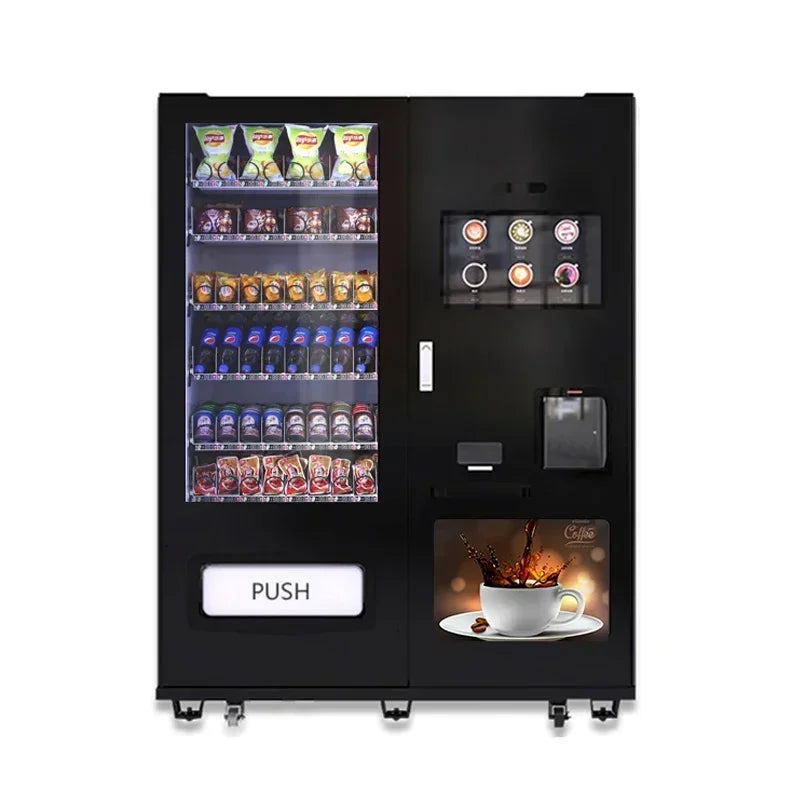 Automatic Coffee Vending Machine MDB System Integrated Drink & Snack Commercial Use Built-in Grinder Touchscreen Office/Retail