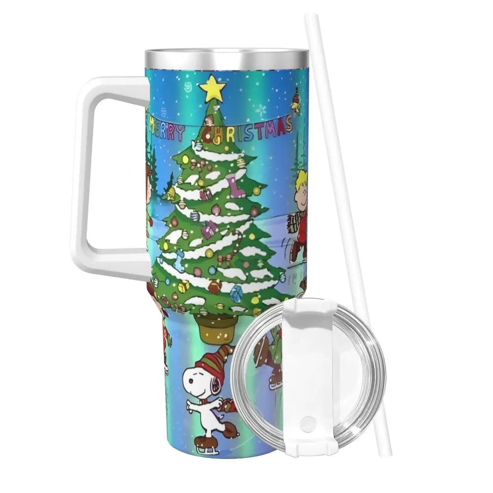 Tumbler Hot Drinks Water Bottle Portable Stainless Steel Coffee Mug A Peanuts Graphic Travel Mugs Cup