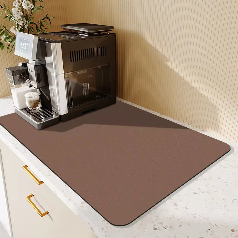 Coffee Mat - Coffee Bar Mat for Countertops | Coffee Bar Accessories Fit Under Coffee Maker Machine | Absorbent Hide Stain Rubbe