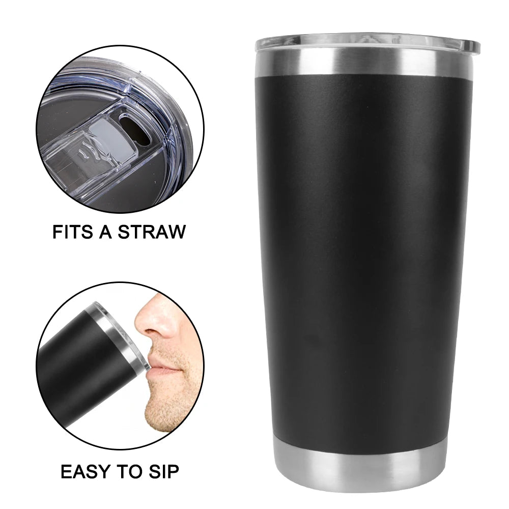 Tumbler 20oz Thermal Mug With Lids Drinkware With Lids Stainless Steel Water Bottle Vacuum Insulated Leakproof Beer Cups