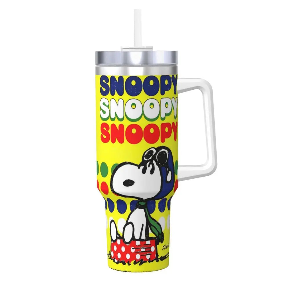Tumbler Hot Drinks Water Bottle Portable Stainless Steel Coffee Mug A Peanuts Graphic Travel Mugs Cup