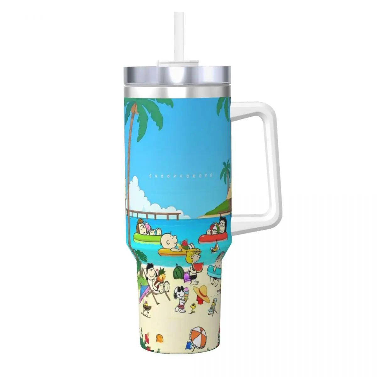Tumbler Hot Drinks Water Bottle Portable Stainless Steel Coffee Mug A Peanuts Graphic Travel Mugs Cup