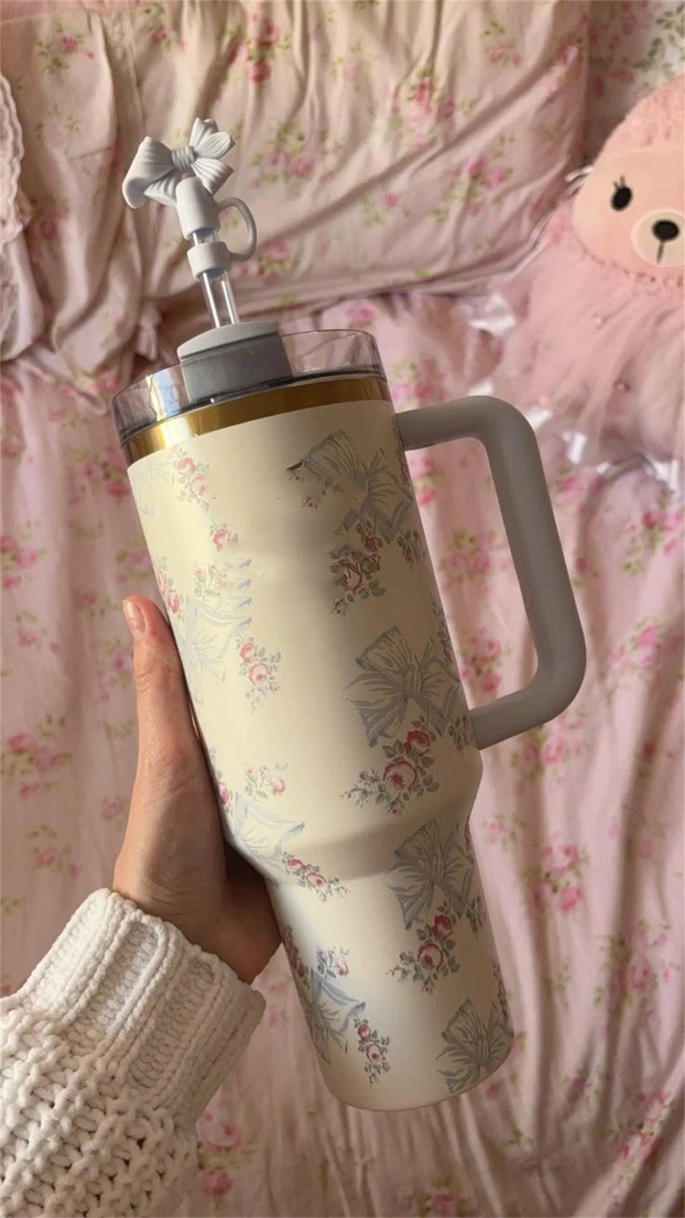 2025 Popular Tumblers With Handle Car Mugs Insulated Tumbler With Lids Straw Stainless Steel Coffee Tumbler Termos Cups