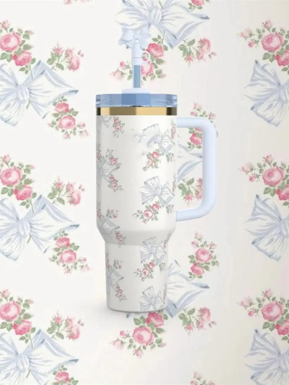 2025 Popular Tumblers With Handle Car Mugs Insulated Tumbler With Lids Straw Stainless Steel Coffee Tumbler Termos Cups