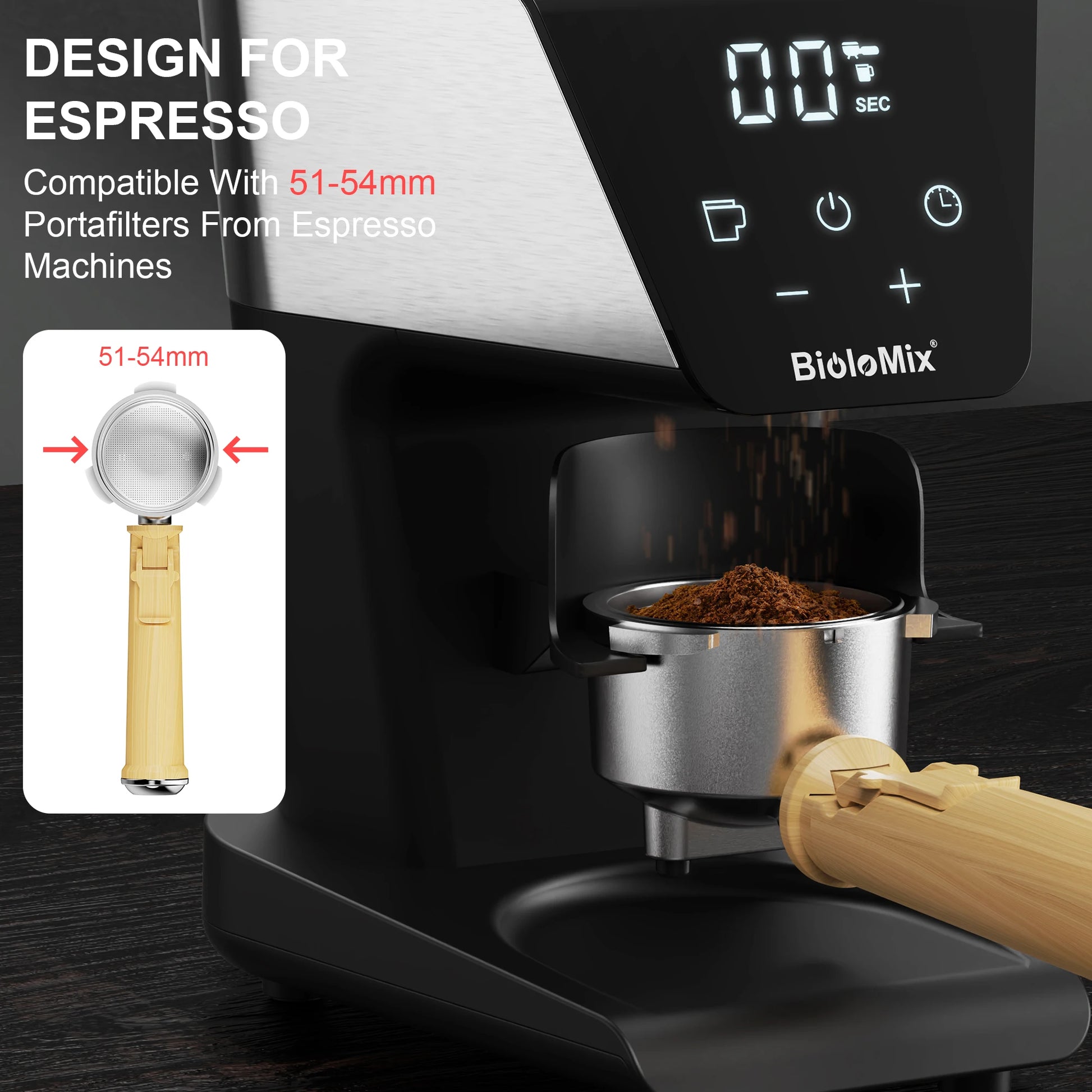 Coffart By BioloMix Automatic Burr Mill Electric Coffee Grinder with 30 Gears for Espresso American Coffee Pour Over