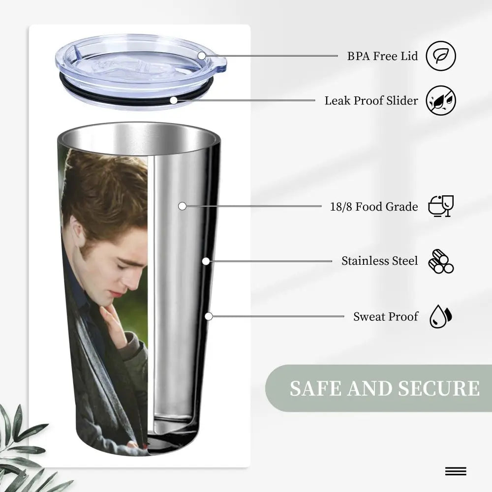 The Twilight Saga Movie Insulated Tumbler with Straws Stainless Steel Thermal Mug Outdoor Travel Thermos Bottle Cup