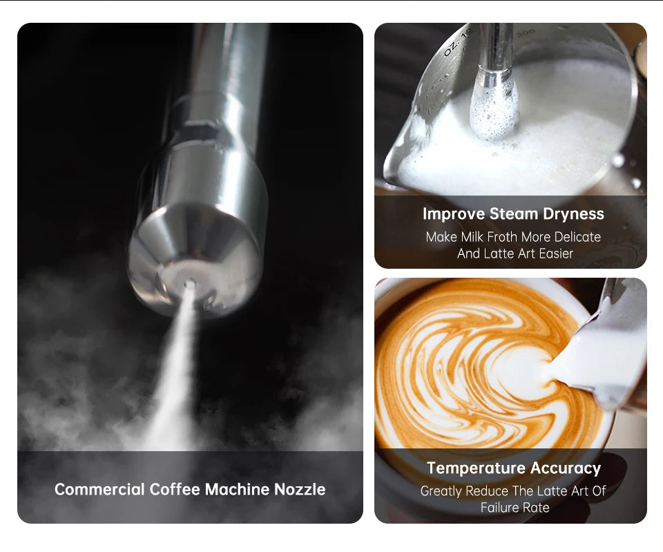 HiBREW Coffee Maker Cafetera 20 Bar Inox Semi Automatic Super Slim ESE POD& Powder Espresso Cappuccino Machine Hot Water H11