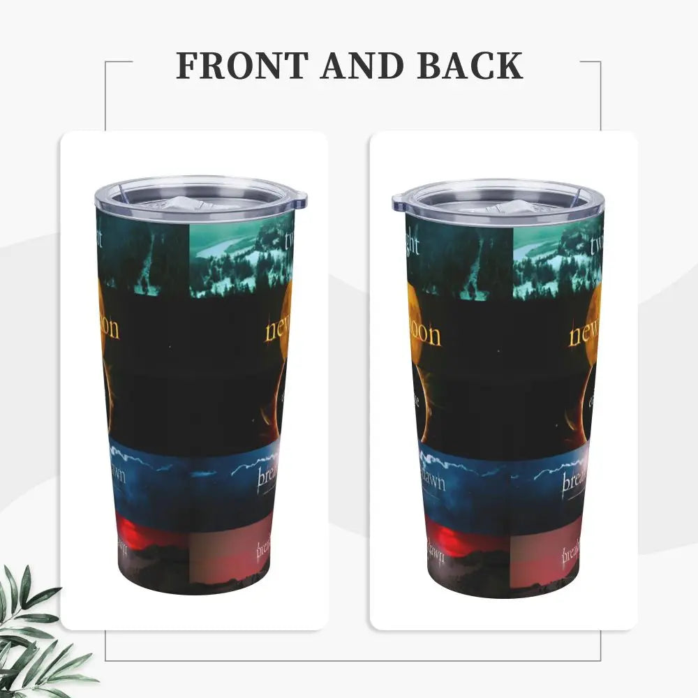 The Twilight Saga Movie Insulated Tumbler with Straws Stainless Steel Thermal Mug Outdoor Travel Thermos Bottle Cup