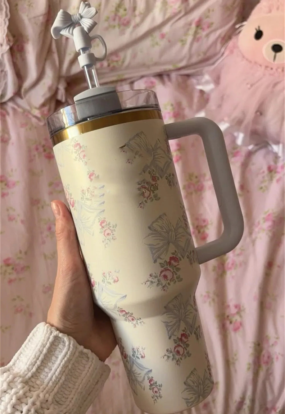 2025 Popular Tumblers With Handle Car Mugs Insulated Tumbler With Lids Straw Stainless Steel Coffee Tumbler Termos Cups