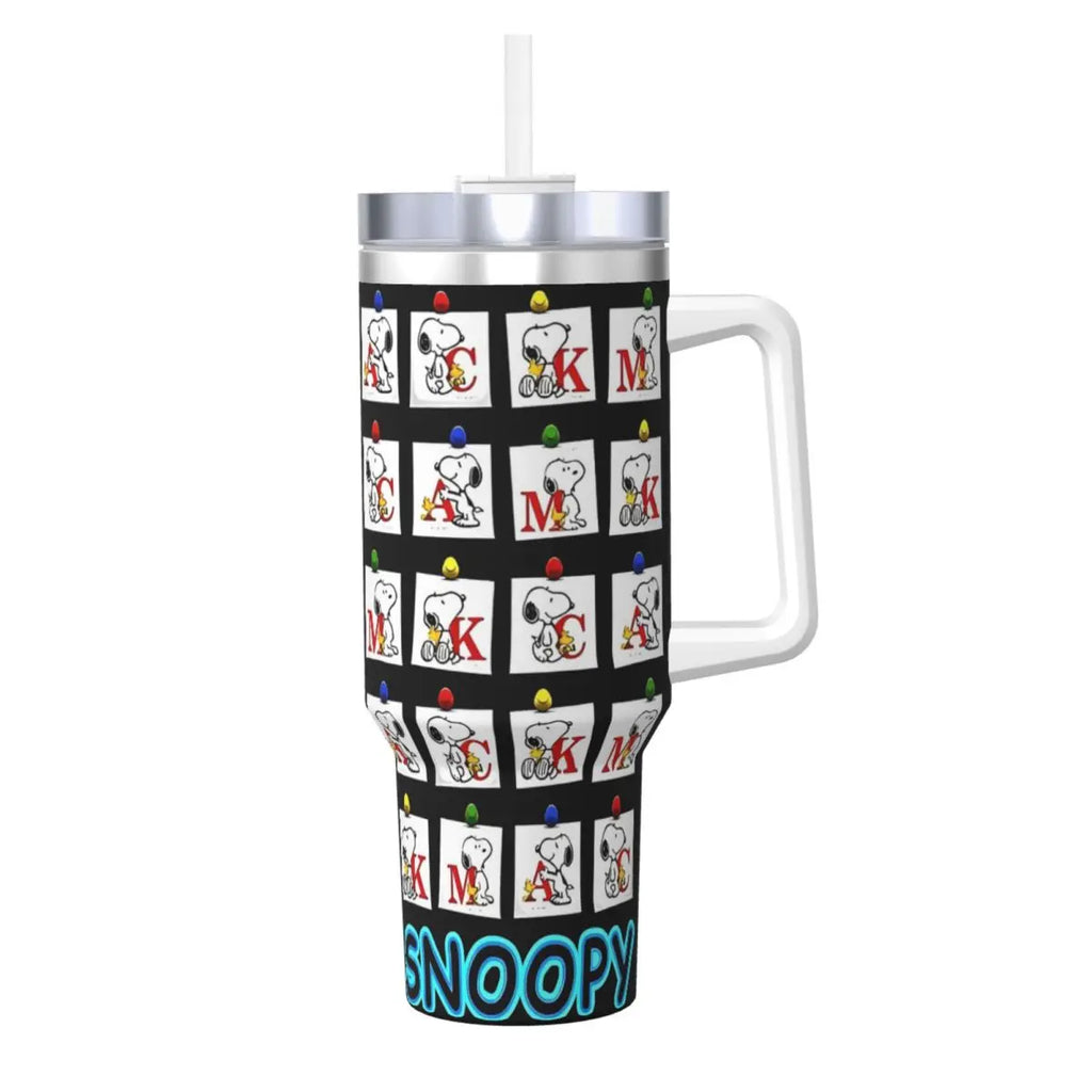Tumbler Hot Drinks Water Bottle Portable Stainless Steel Coffee Mug A Peanuts Graphic Travel Mugs Cup